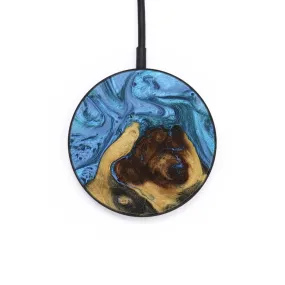 Circle Wood Resin Wireless Charger - Celeste (Blue, 655663)