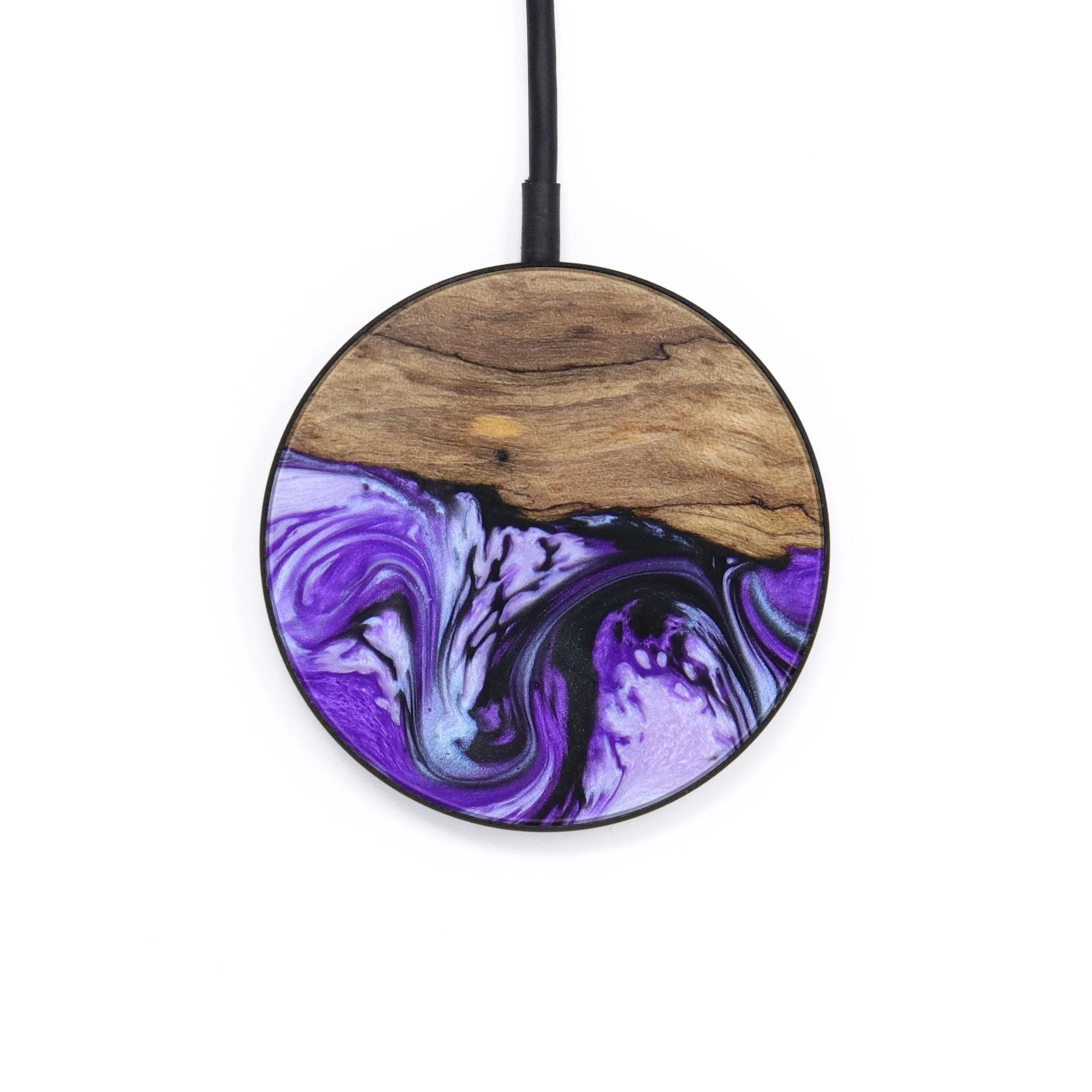 Circle Wood Resin Wireless Charger - Cindy (Purple, 636103)