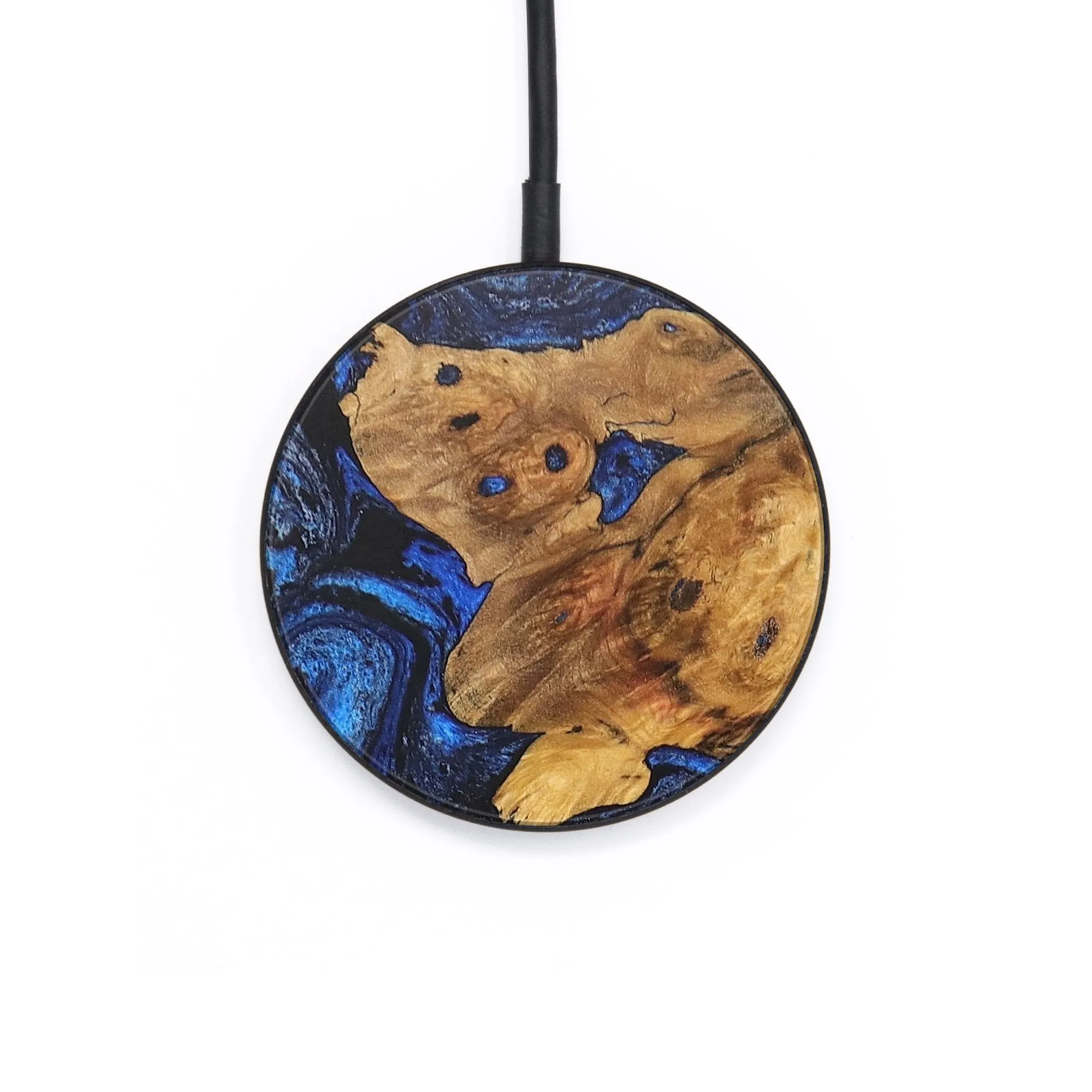 Circle Wood Resin Wireless Charger - Cleo (Blue, 697874)