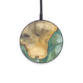 Circle Wood Resin Wireless Charger - Desdemona (Dark Green, 606013)