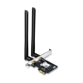 [CLEARANCE] TP-Link Archer T5E AC1200 Dual Band Wireless Bluetooth 4.2 PCIe Adapter with 867Mbps at 5GHz, 300Mbps at 2.4GHz, High Gain External Antennas, Standard & Low-Profile Bracket, WPA/WPA2 Encryption for Windows 11/10/8.1/8/7