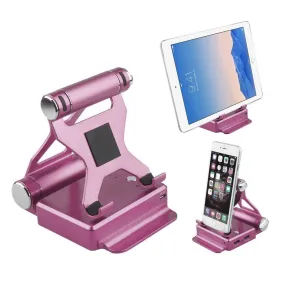 Color: Pink - Podium Style Stand With Extended Battery Up To 200% For iPad, iPhone And Other Smart Gadgets