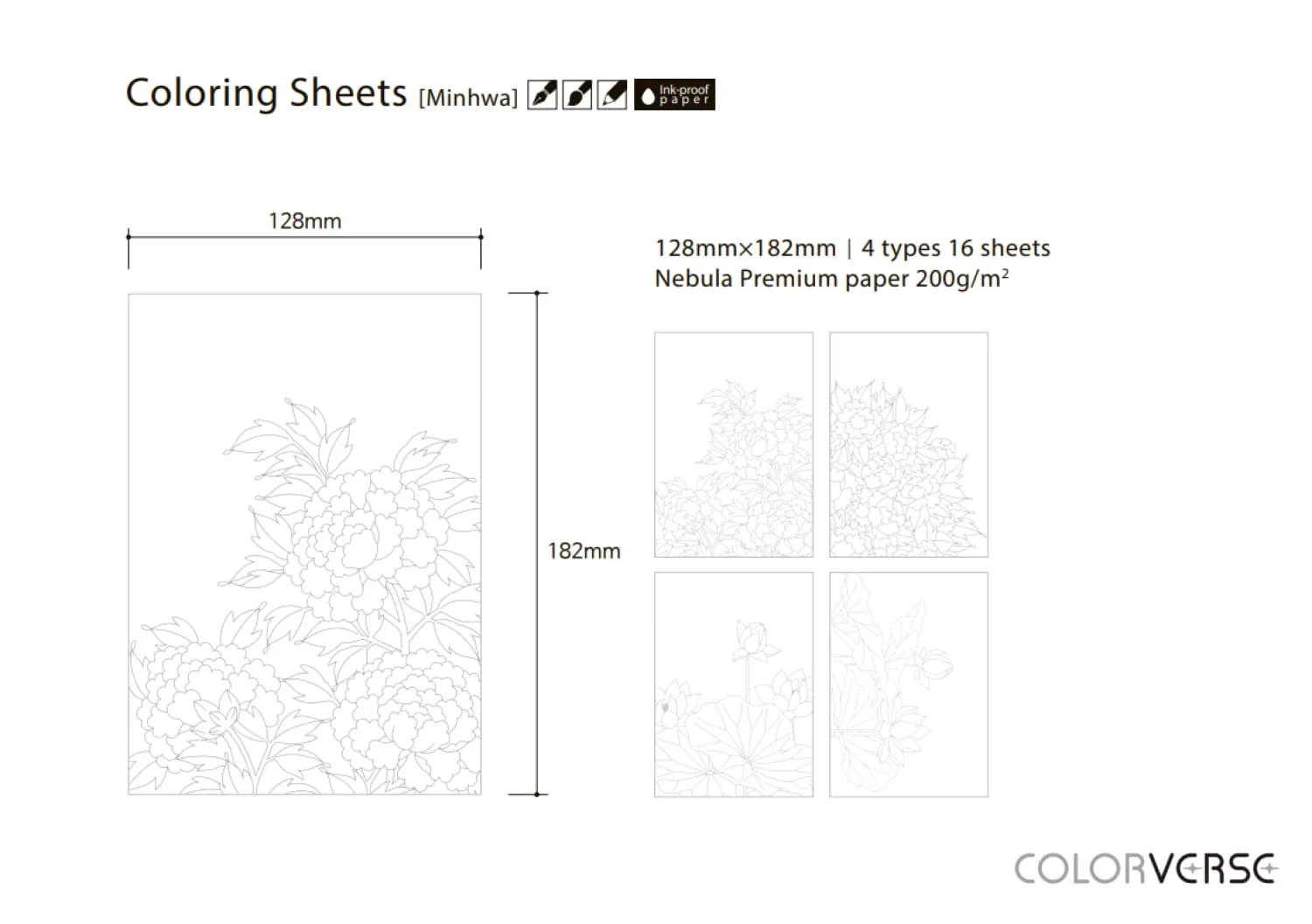 Colorverse Min-Hwa Coloring Sheets