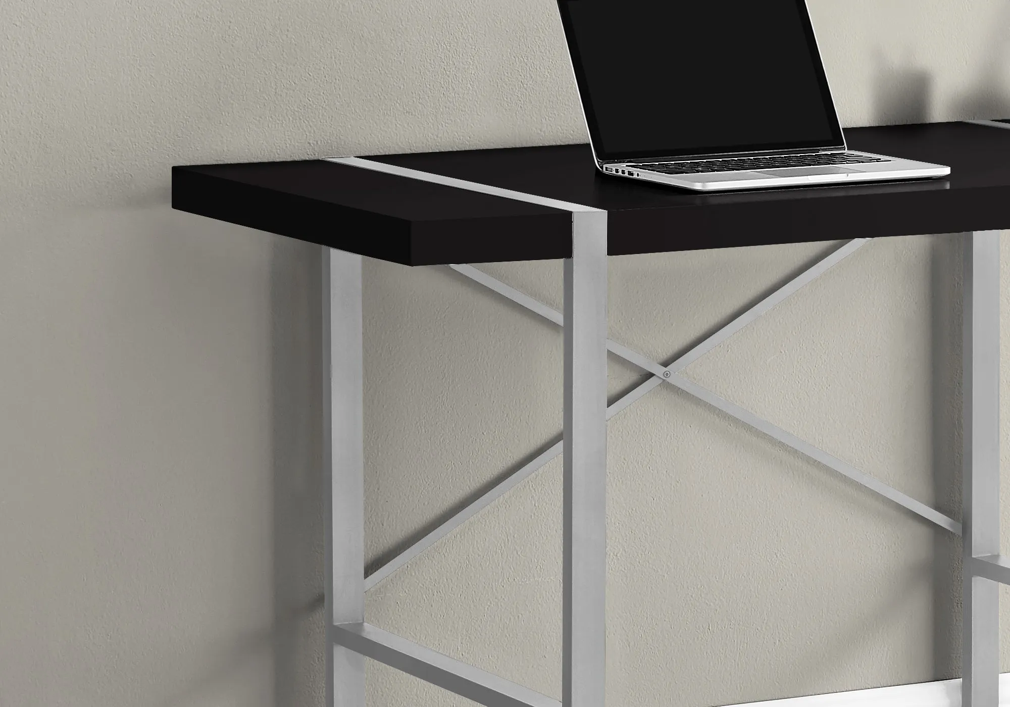 Computer Desk - 48"L / Black / Silver Metal