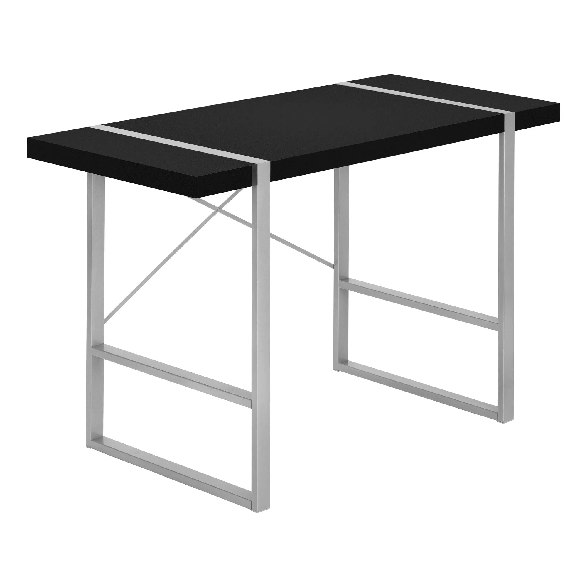 Computer Desk - 48"L / Black / Silver Metal