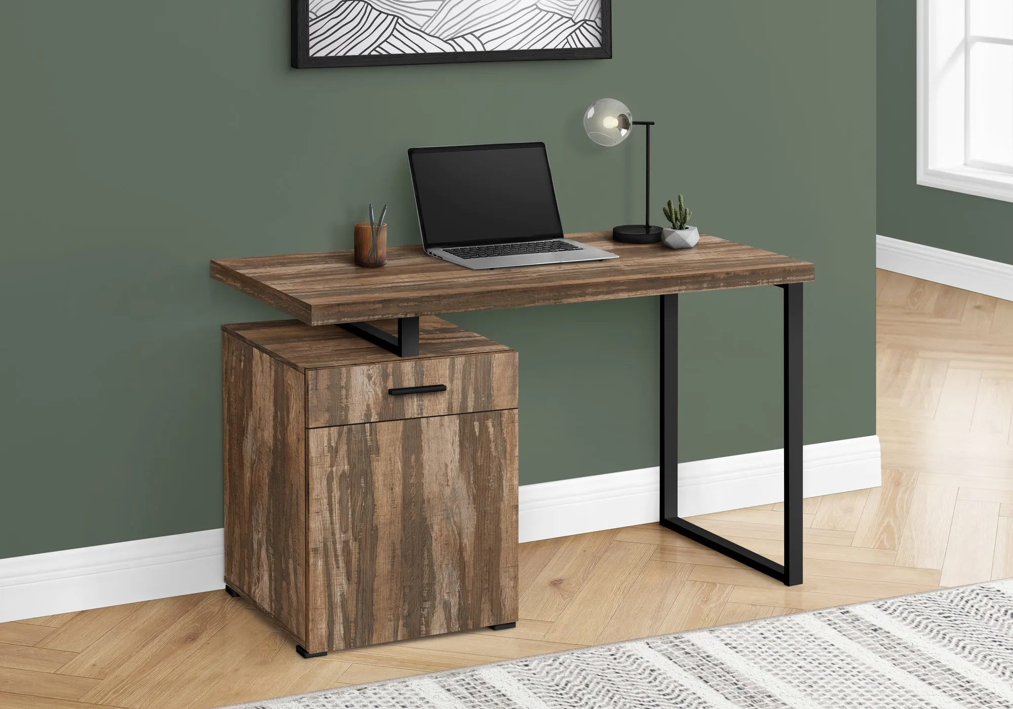 Computer Desk - 48"L / Brown Reclaimed Left/ Right Facing