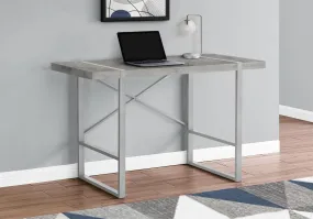 Computer Desk - 48"L / Grey Concrete-Look / Silver Metal