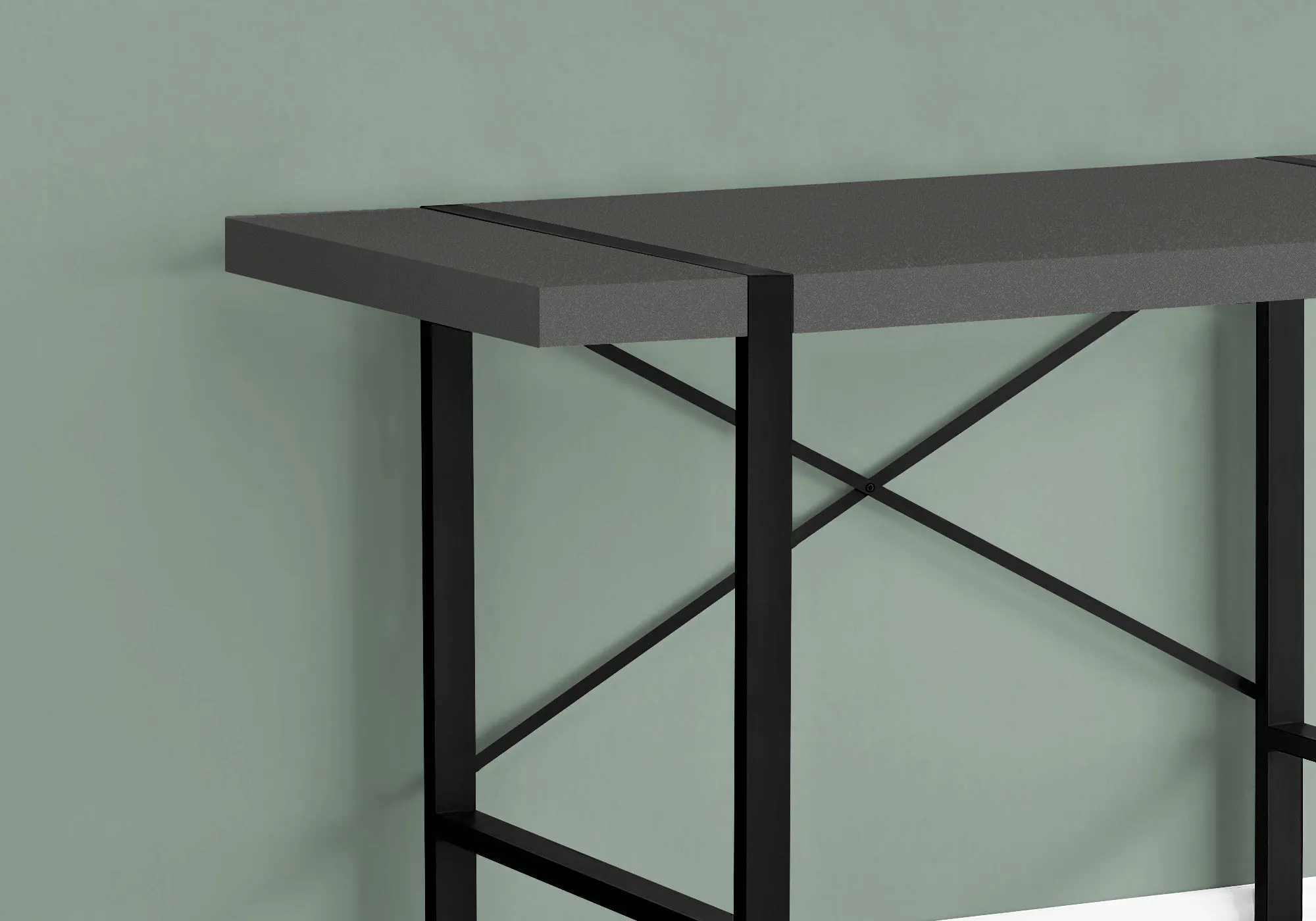 Computer Desk - 48"L / Modern Grey / Black Metal