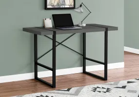 Computer Desk - 48"L / Modern Grey / Black Metal