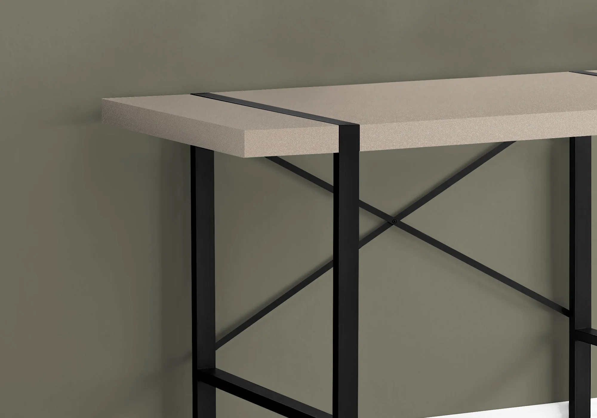 Computer Desk - 48"L / Modern Taupe / Black Metal