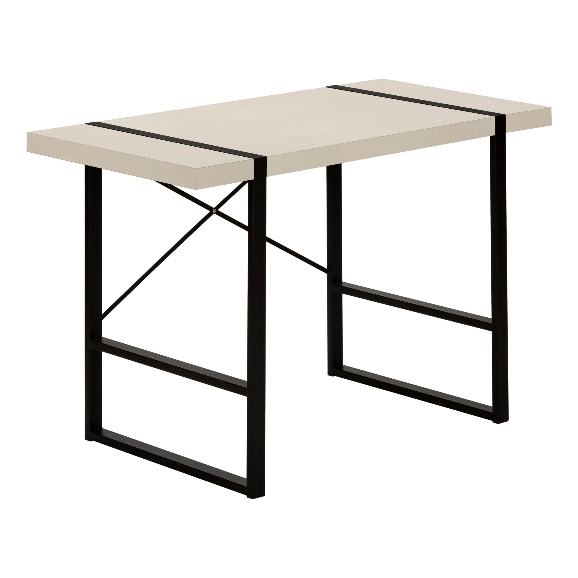 Computer Desk - 48"L / Modern Taupe / Black Metal