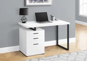 Computer Desk - 48"L / White / Black Metal / L/R Face