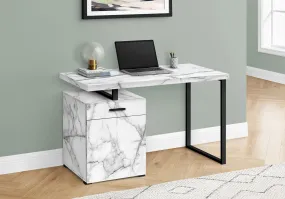 Computer Desk - 48"L / White Marble Left Or Right Facing