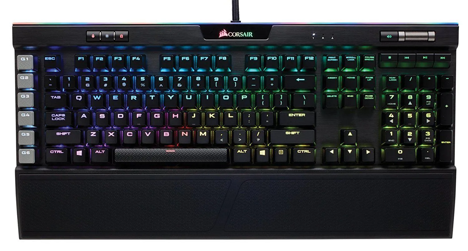 Corsair Keyboard K95 RGB Platinum Mechanical Gaming Keyboard (Black) -  USB Passthrough & Media Controls - Tactile & Quiet - Cherry MX Brown – RGB LED Backlit