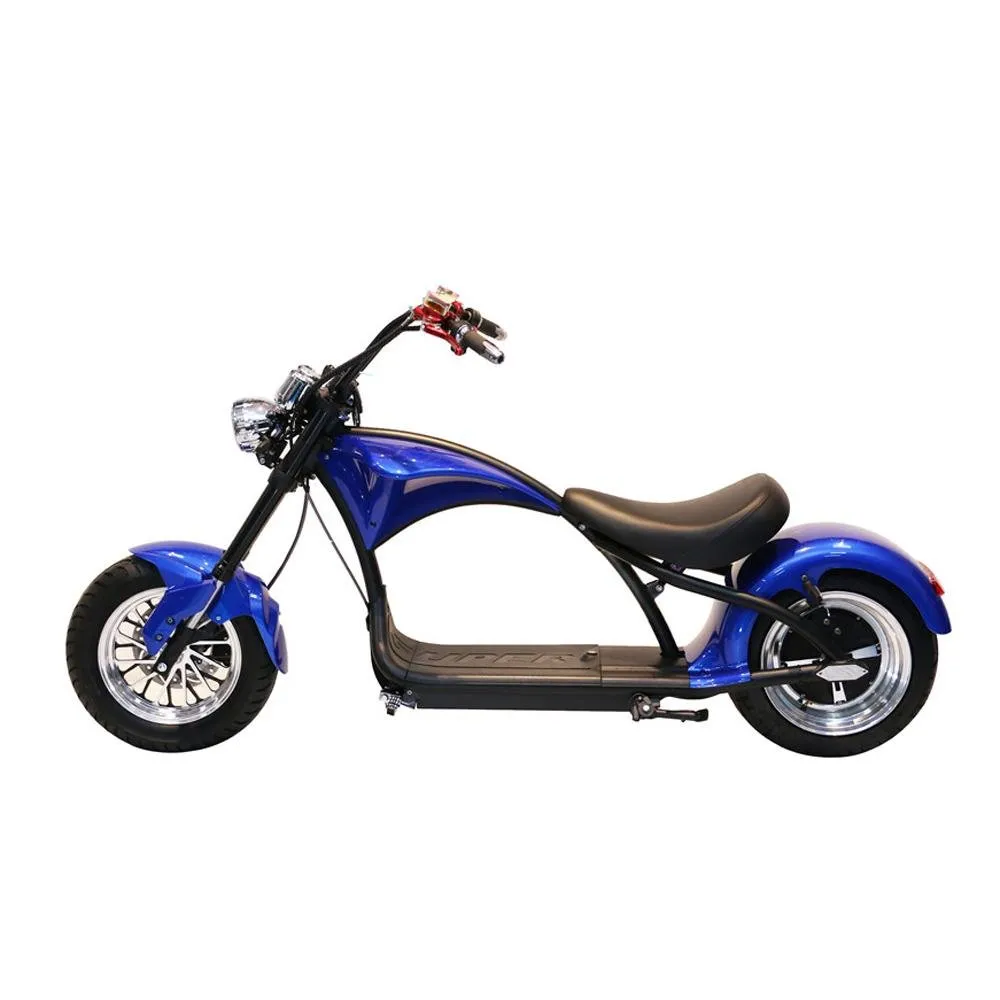 CRONY X1 Harley Electrocar car With BT Speaker 65KM/H Electrocar car Citycoco Fat Tire Electric motorcycle | Blue