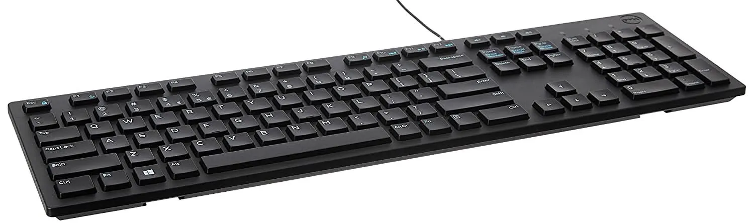 DELL KB216 WIRED MULTIMEDIA USB KEYBOARD WITH SUPER QUITE PLUNGER KEYS WITH SPILL-RESISTANT