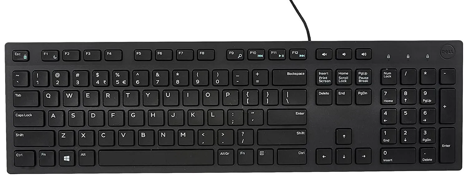 DELL KB216 WIRED MULTIMEDIA USB KEYBOARD WITH SUPER QUITE PLUNGER KEYS WITH SPILL-RESISTANT