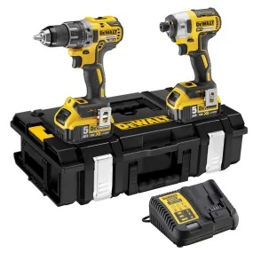 Dewalt DCK266P2-GB 18V XR Brushless Twin Pack With 2 x 5.0Ah Batteries Charger In Case - SPL