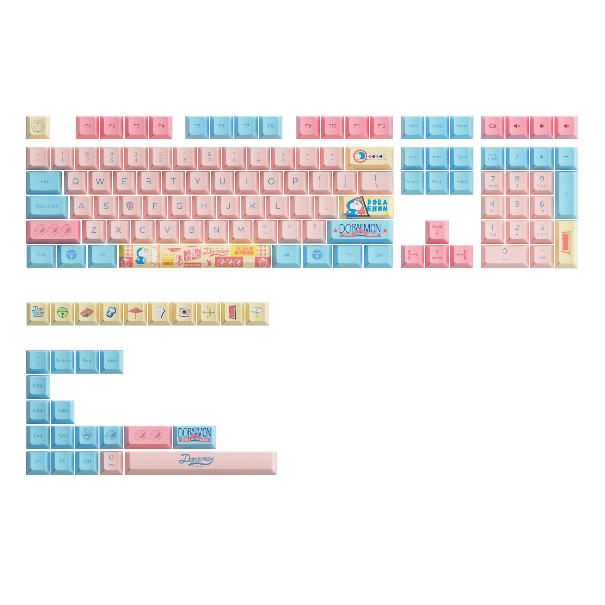 Doraemon Macaron Keycap Set(136-key)