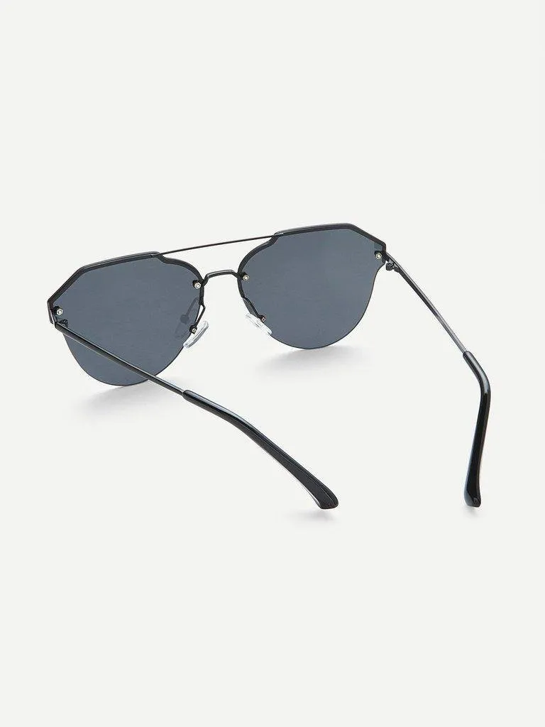 Double Bridge Rimless Sunglasses