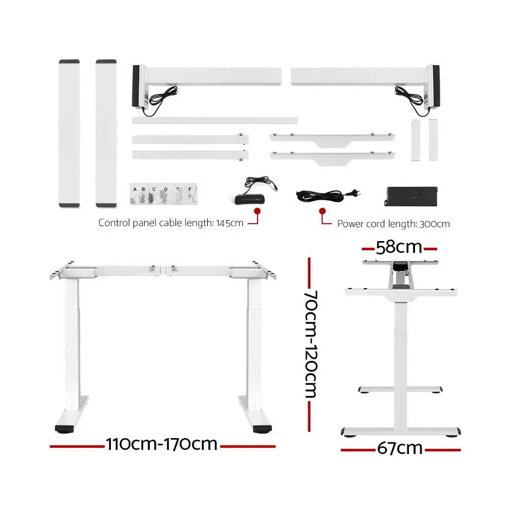 Dual Motor Adjustable Standing Desk Frame 120CM - Artiss