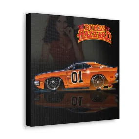 DUKES OF HAZZARD General Lee Dodge Charger Concept Art Canvas Print 12x12