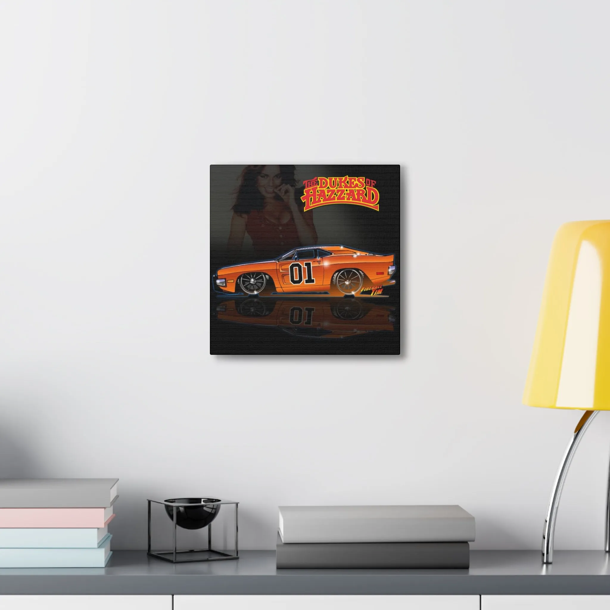 DUKES OF HAZZARD General Lee Dodge Charger Concept Art Canvas Print 12x12