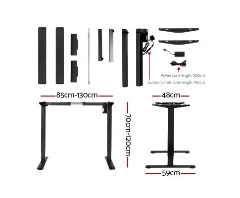 Electric Standing Desk Motorised Adjustable Sit Stand Desks Black