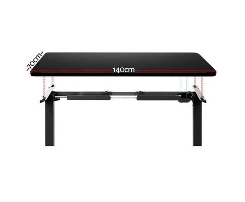 Electric Standing Desk Motorised Sit Stand Desks Table Black 140cm