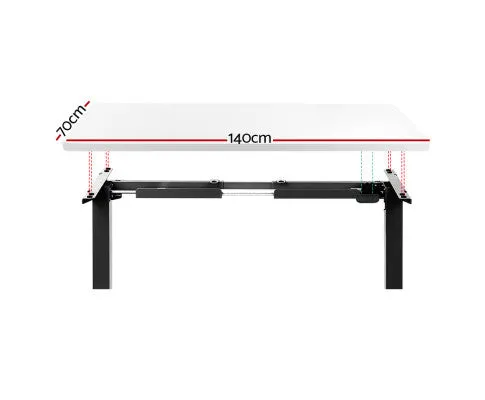 Electric Standing Desk Motorised Sit Stand Desks Table Black White 140cm