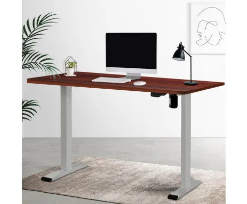 Electric Standing Desk Motorised Sit Stand Desks Table Grey Walnut 140cm