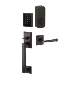 Emtek Hamden EMPowered™ Motorized Touchscreen Handle set with Stuttgart Lever