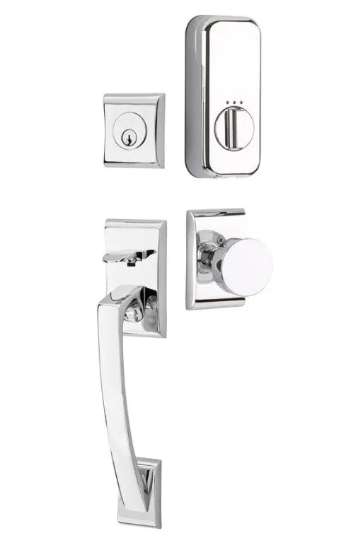 Emtek Single Cylinder Ares Handleset EMPowered Motorized Smart Lock Upgrade With Select Conical Knurled Knob