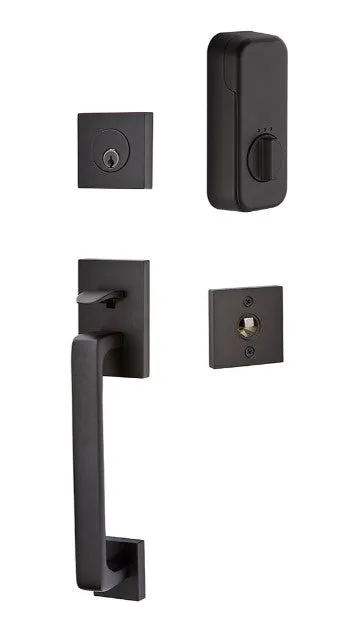 Emtek Single Cylinder Baden Handleset EMPowered Motorized Smart Lock Upgrade With Hermes Lever