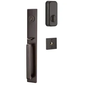 Emtek Single Cylinder Lausanne Handleset EMPowered Motorized Smart Lock Upgrade With Select R-Bar Tribeca Lever