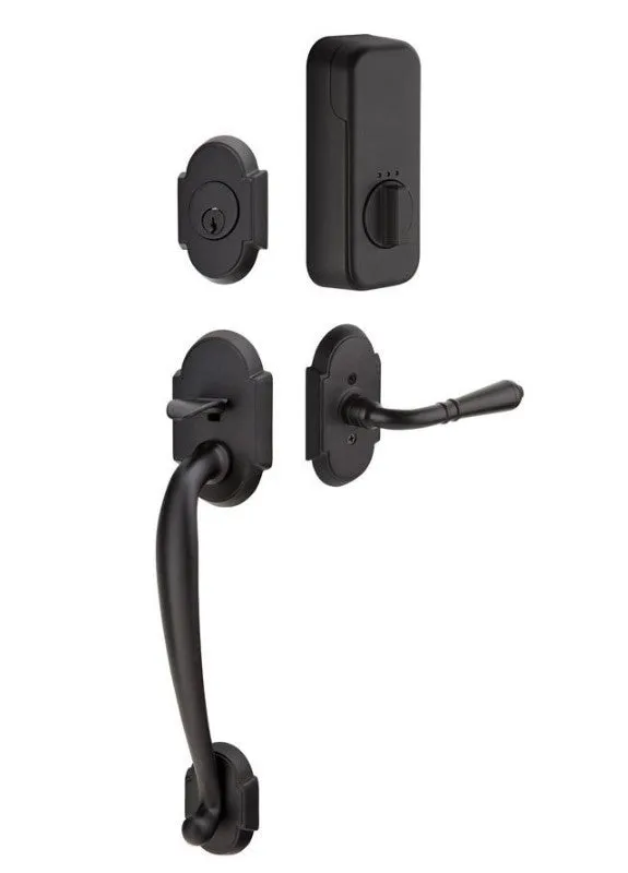 Emtek Single Cylinder Nashville Handleset EMPowered Motorized Smart Lock Upgrade With Victoria Knob