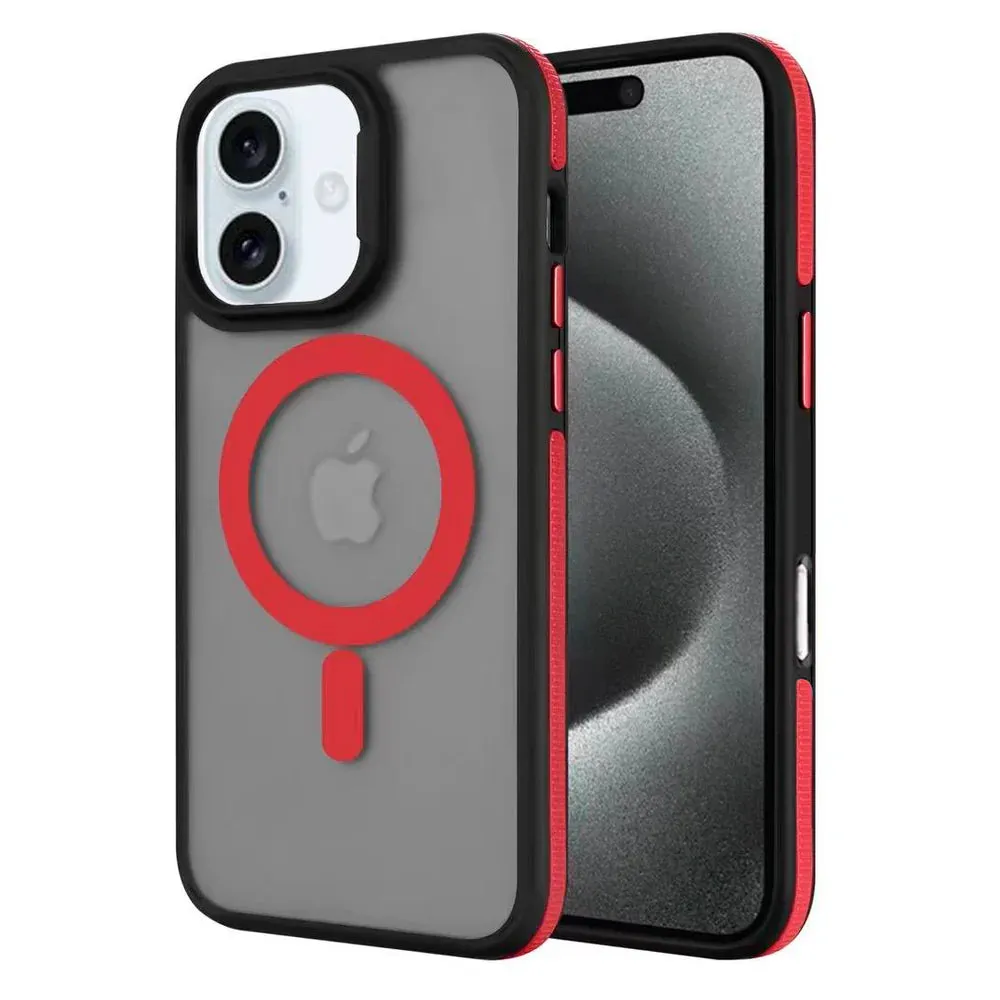 Entronix Heavy Duty Slim Phone Case Compatible with Magsafe for Apple iPhone 16 Magnetic Case, Shockproof Translucent Matte Case