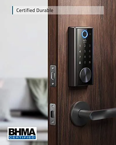 eufy Security Smart Lock Touch, Fingerprint Scanner, Keyless Entry Door Lock, Bluetooth Electronic Deadbolt, Touchscreen Keypad, IP65 Weatherproofing, Compatible with Wi-Fi Bridge (Sold Separately)