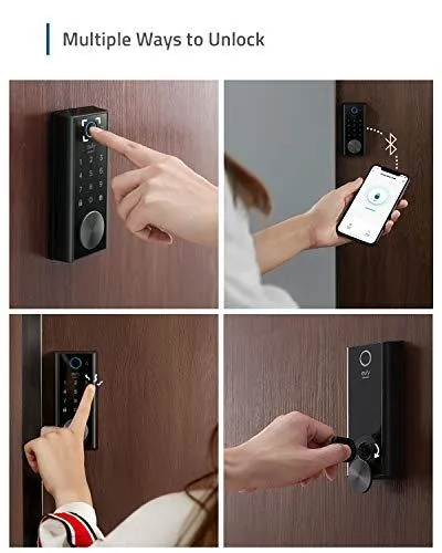 eufy Security Smart Lock Touch, Fingerprint Scanner, Keyless Entry Door Lock, Bluetooth Electronic Deadbolt, Touchscreen Keypad, IP65 Weatherproofing, Compatible with Wi-Fi Bridge (Sold Separately)