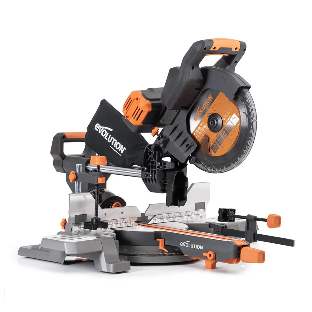 Evolution Cordless R255SMS-DB-Li  Double Bevel Mitre Saw & XL Stand