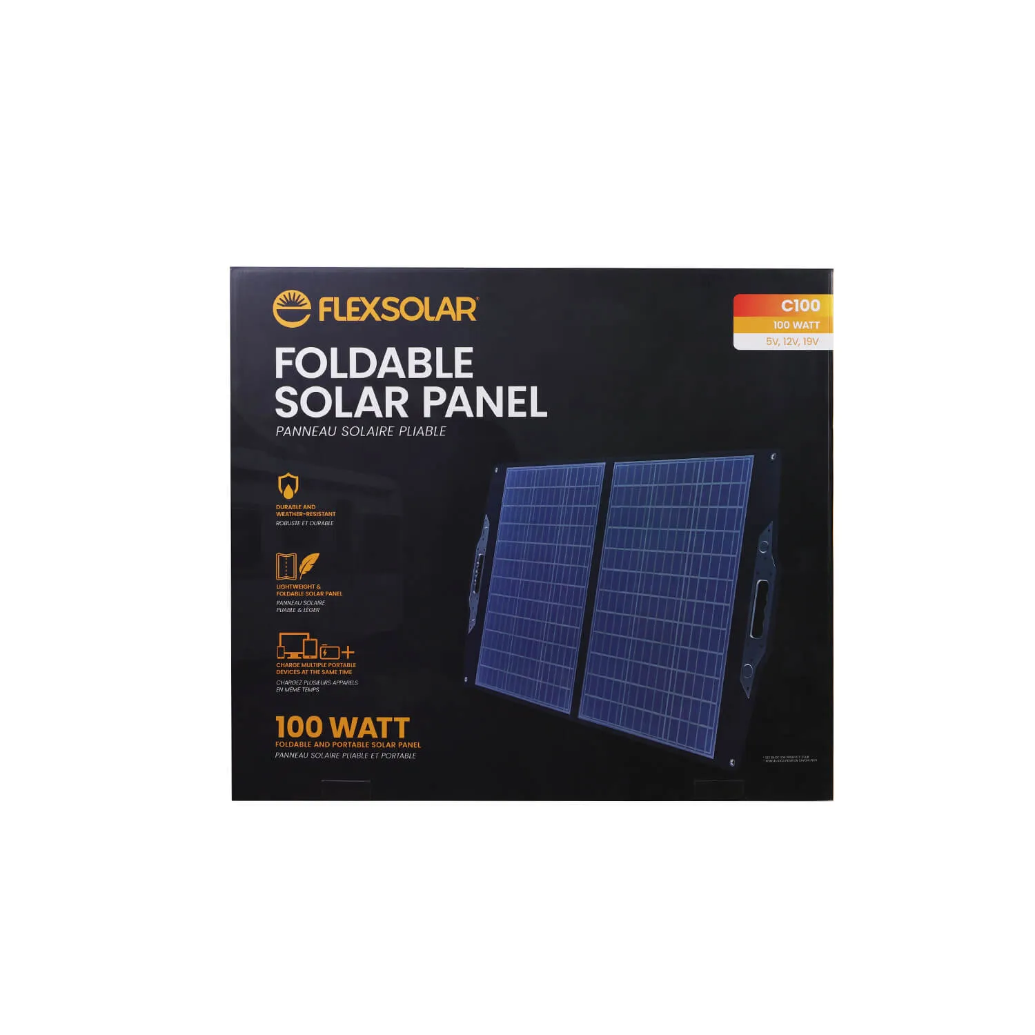 Flexsolar® C100 Foldable Solar Panels Charger | 100W