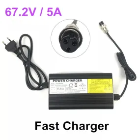 FLJ 67.2V/5A Electric Scooter Charger with 5amps very Fast Charging Loader for 60V electric scooter recharger fast chargers