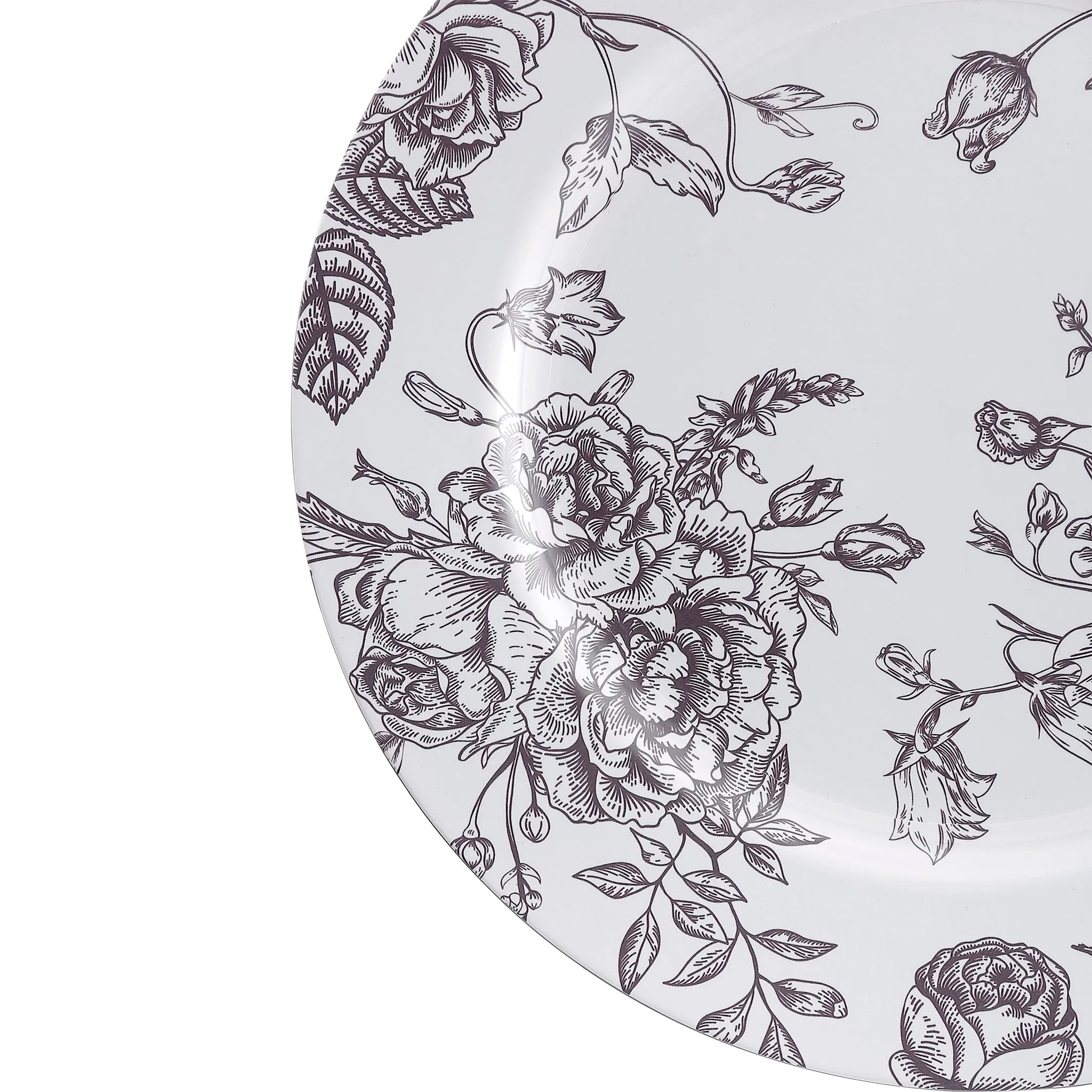 French Toile Acrylic Charger Plate - Chocolate