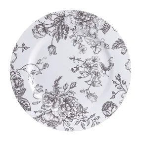 French Toile Acrylic Charger Plate - Chocolate