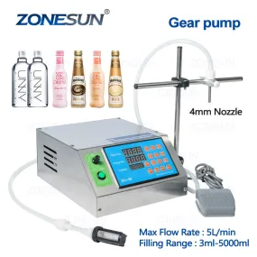 Gear Pump Bottle Water Filler Semi-automatic Liquid Vial Desk-top Filling Machine for Juice Beverage Drink Oil Perfume