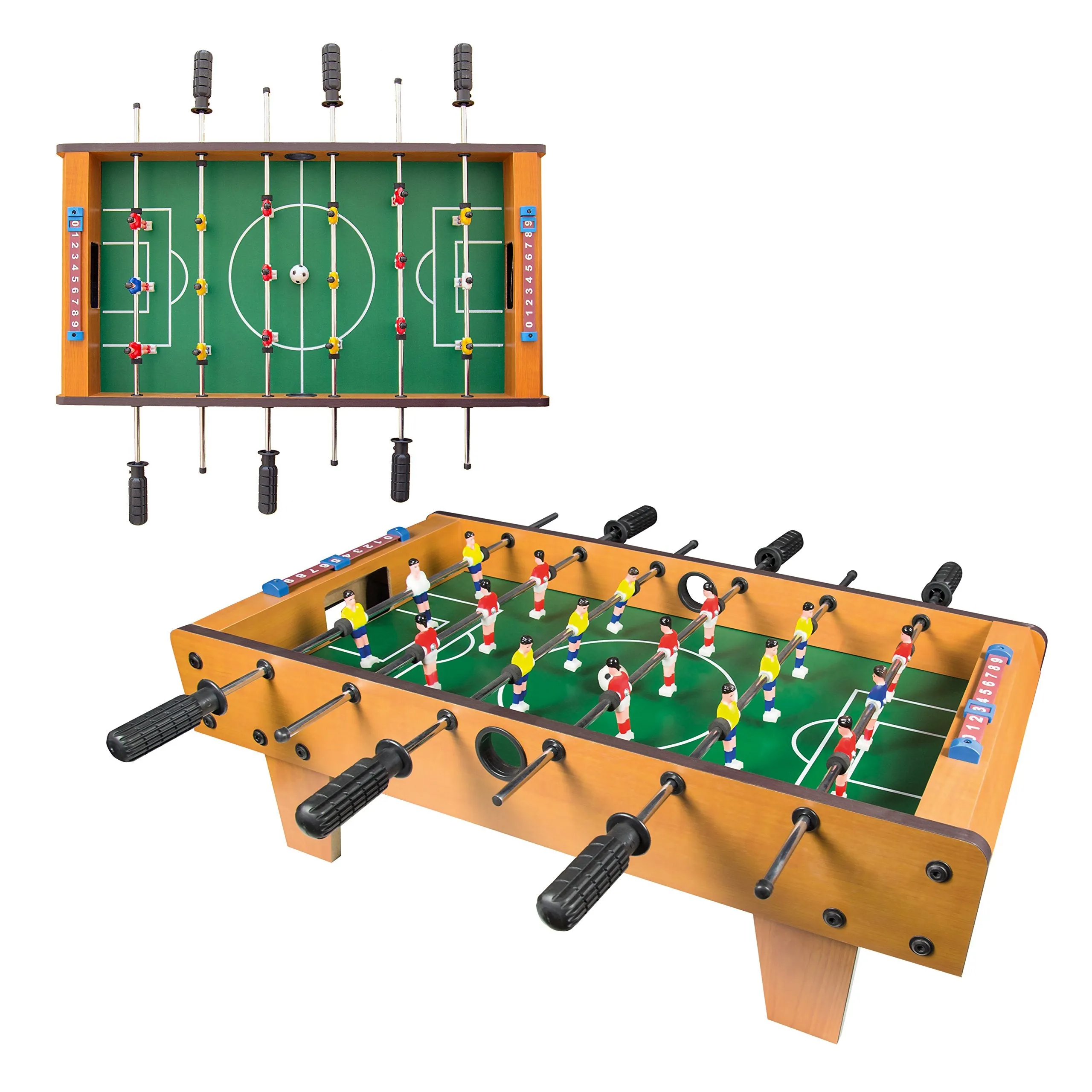 Global Gizmos 50580 Deluxe Table Top Football Foosball Game | Kids/Adults/Family | Retro Classic | Lightweight & Portable, 69cm x 37cm