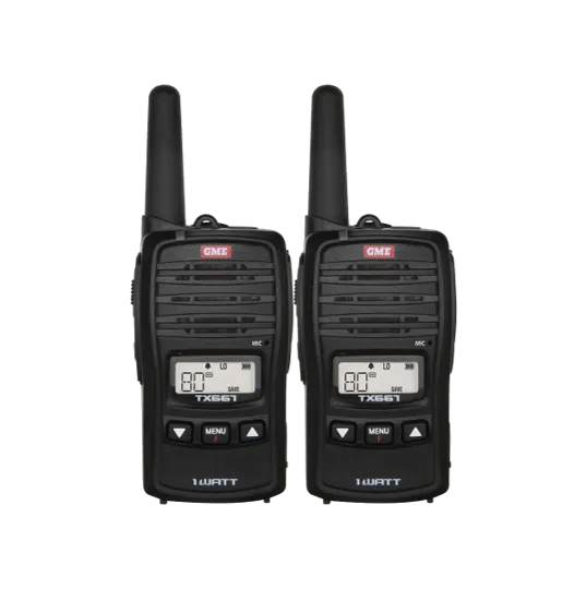 GME UHF CB Handheld Radio 1 Watt Twin Pack - TX667TP