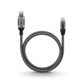 Goobay - (3m) USB to CAT 6 Ethernet LAN RJ45 network cable patch cable FTP (70499) - Gray