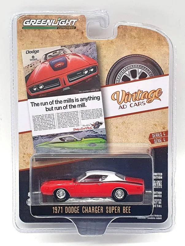 Greenlight 1/64 Scale Model Car 39060-A - 1971 Dodge Charger Super Bee - Red