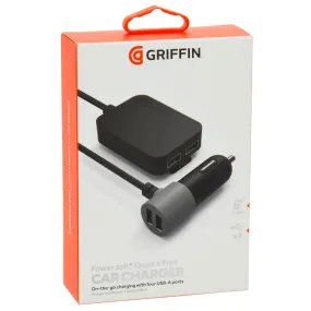 Griffin Car Charger Power Jolt Quad 4 Port USB-A 1.8m Cable